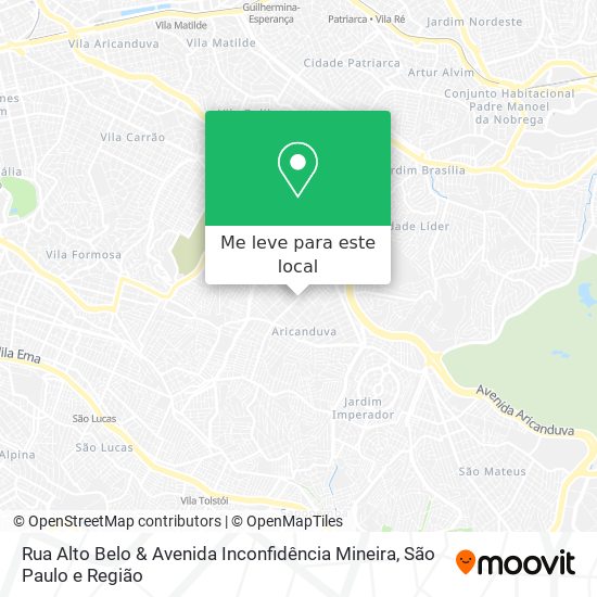 Rua Alto Belo & Avenida Inconfidência Mineira mapa