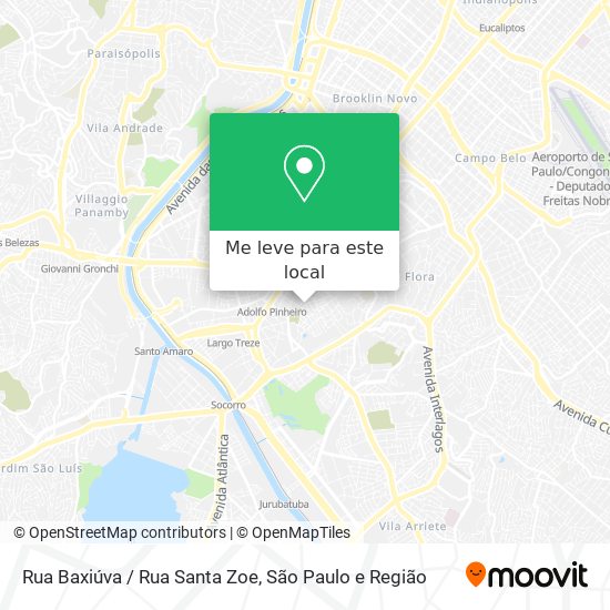 Rua Baxiúva / Rua Santa Zoe mapa