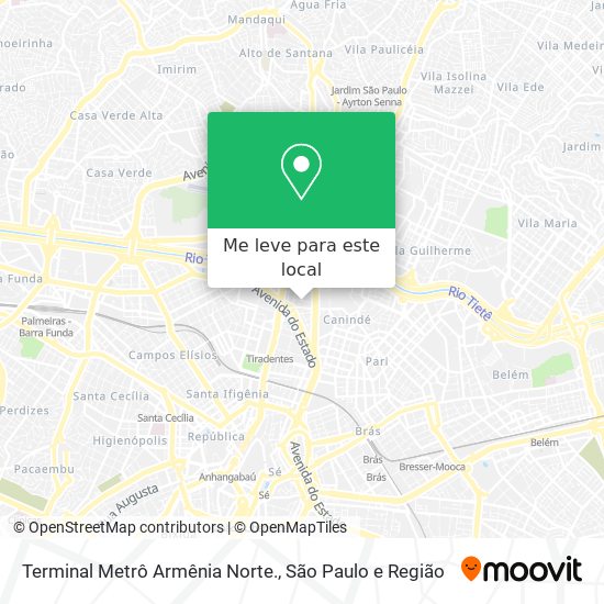 Terminal Metrô Armênia Norte. mapa
