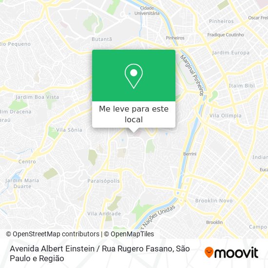 Avenida Albert Einstein / Rua Rugero Fasano mapa