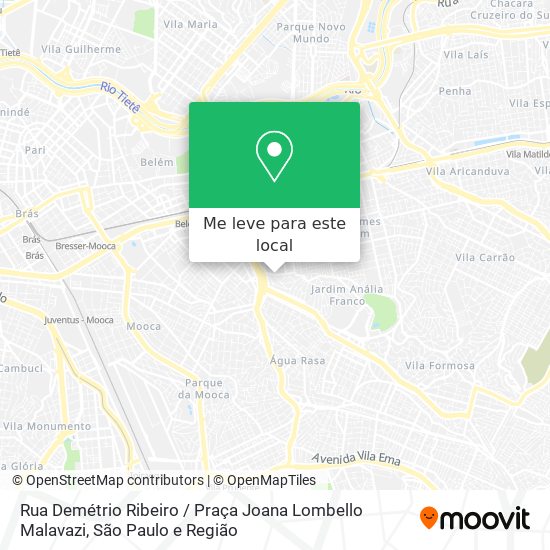 Rua Demétrio Ribeiro / Praça Joana Lombello Malavazi mapa