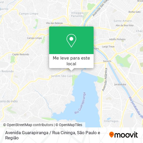 Avenida Guarapiranga / Rua Cininga mapa