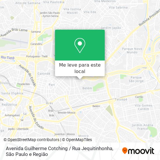 Avenida Guilherme Cotching / Rua Jequitinhonha mapa