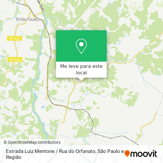 Estrada Luiz Mentone / Rua do Orfanato mapa