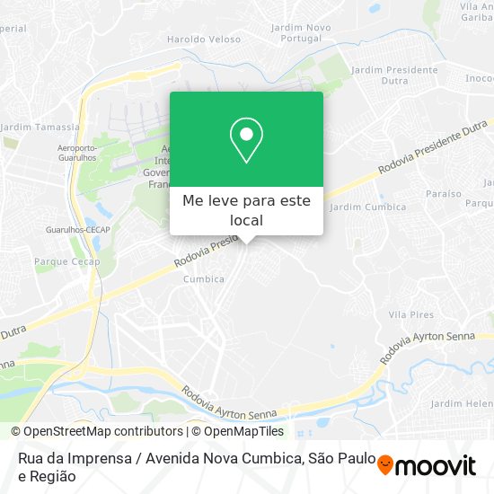 Rua da Imprensa / Avenida Nova Cumbica mapa