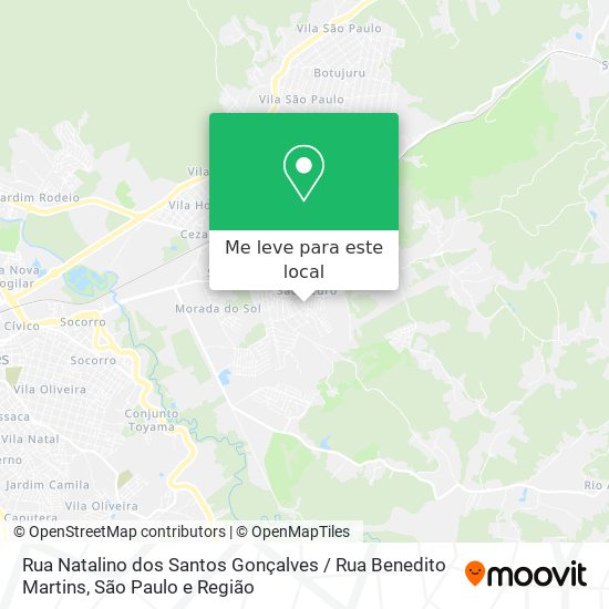 Rua Natalino dos Santos Gonçalves / Rua Benedito Martins mapa