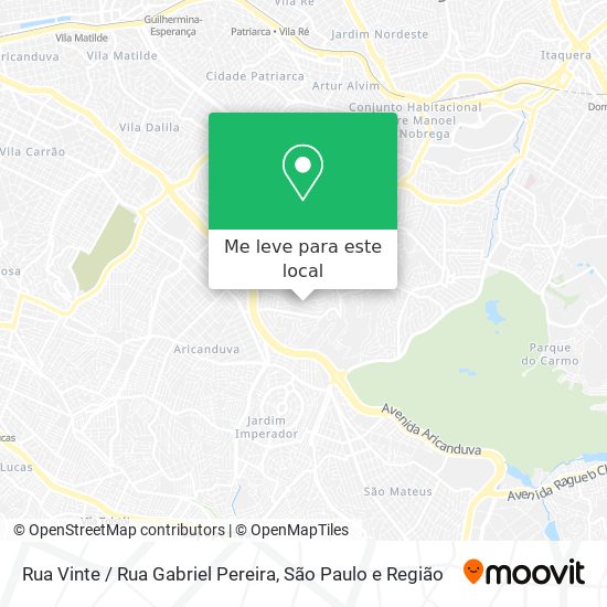 Rua Vinte / Rua Gabriel Pereira mapa