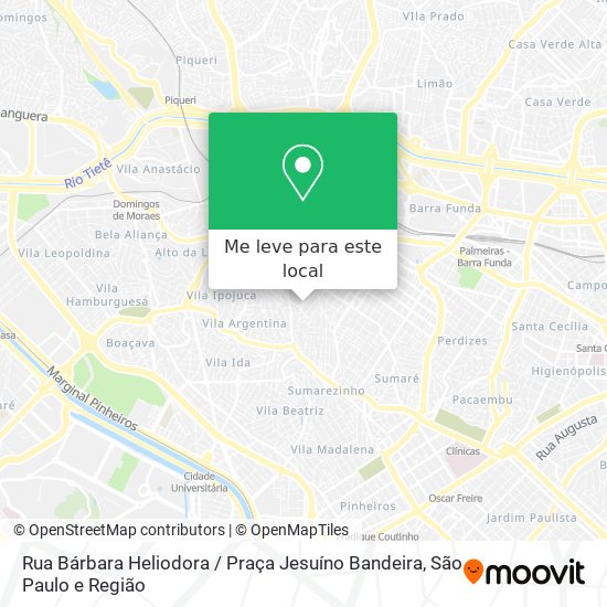 Rua Bárbara Heliodora / Praça Jesuíno Bandeira mapa