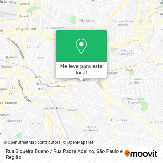 Rua Siqueira Bueno / Rua Padre Adelino mapa