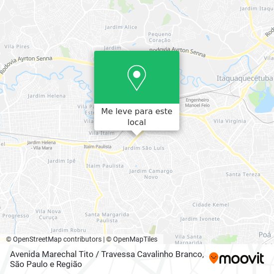 Avenida Marechal Tito / Travessa Cavalinho Branco mapa