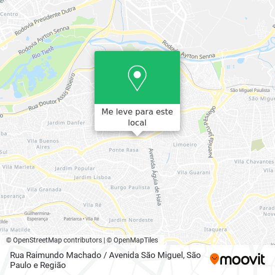 Rua Raimundo Machado / Avenida São Miguel mapa