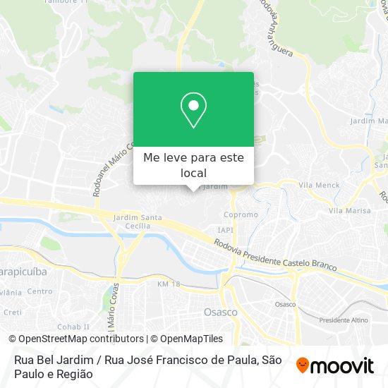 Rua Bel Jardim / Rua José Francisco de Paula mapa