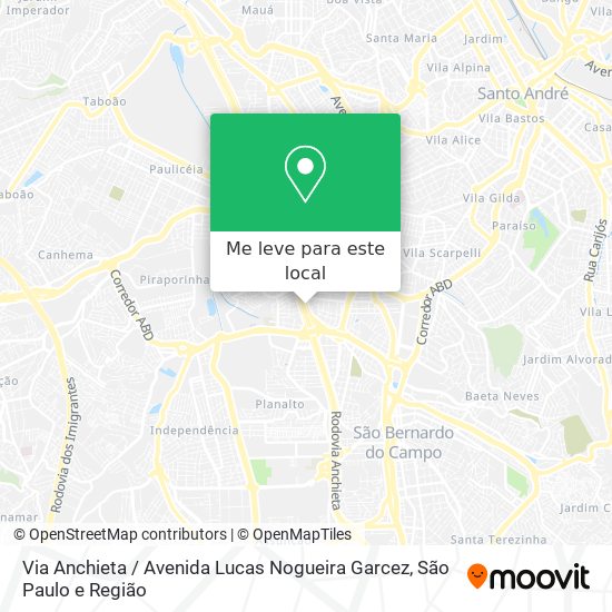 Via Anchieta / Avenida Lucas Nogueira Garcez mapa