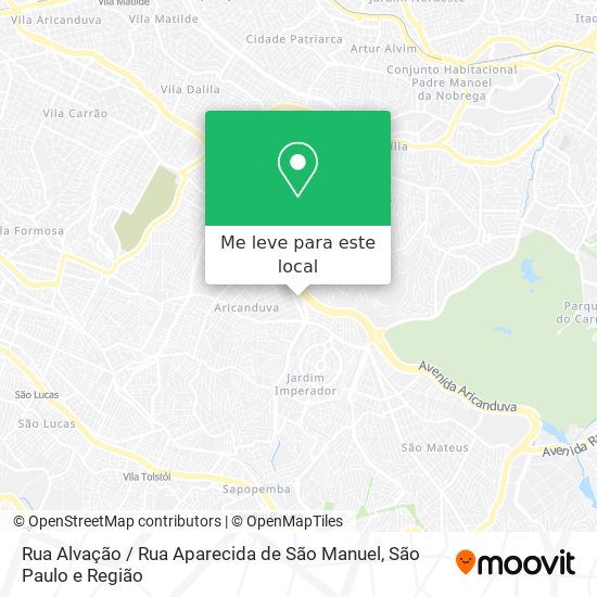 Rua Alvação / Rua Aparecida de São Manuel mapa