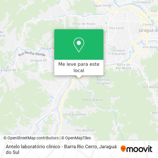 Antelo laboratório clínico - Barra Rio Cerro mapa