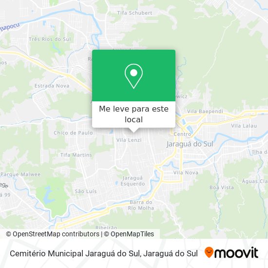 Cemitério Municipal Jaraguá do Sul mapa