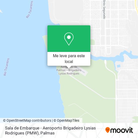 Sala de Embarque - Aeroporto Brigadeiro Lysias Rodrigues (PMW) mapa
