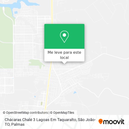 Chácaras Chalé 3 Lagoas Em Taquaralto, São João-TO mapa