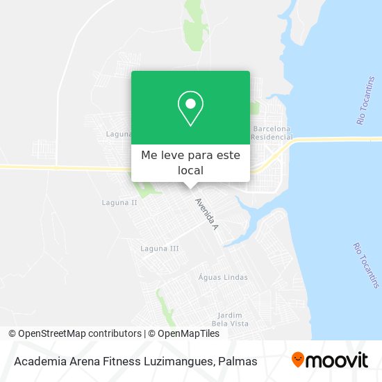 Academia Arena Fitness Luzimangues mapa