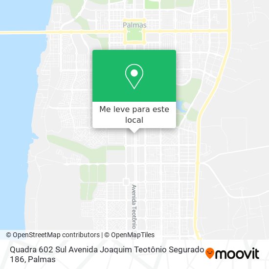 Quadra 602 Sul Avenida Joaquim Teotônio Segurado 186 mapa
