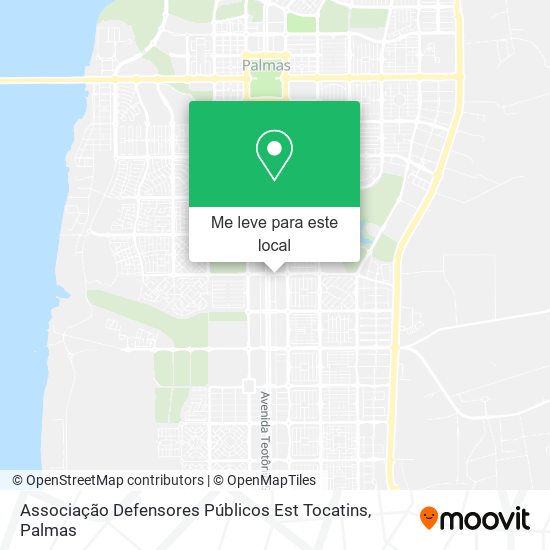 Associação Defensores Públicos Est Tocatins mapa