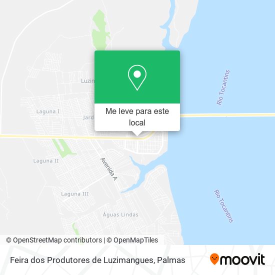 Feira dos Produtores de Luzimangues mapa