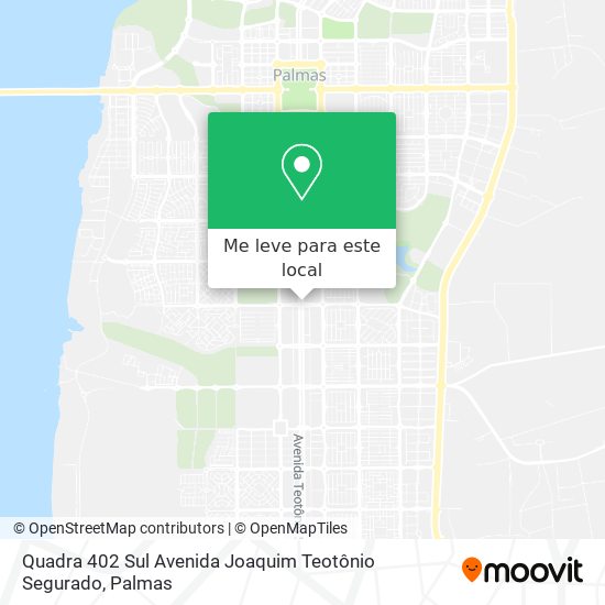 Quadra 402 Sul Avenida Joaquim Teotônio Segurado mapa