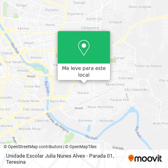 Unidade Escolar Julia Nunes Alves - Parada 01 mapa
