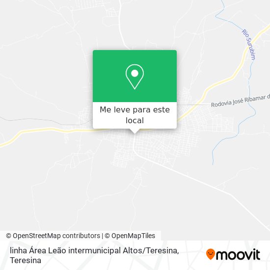 linha Área Leão intermunicipal Altos / Teresina mapa