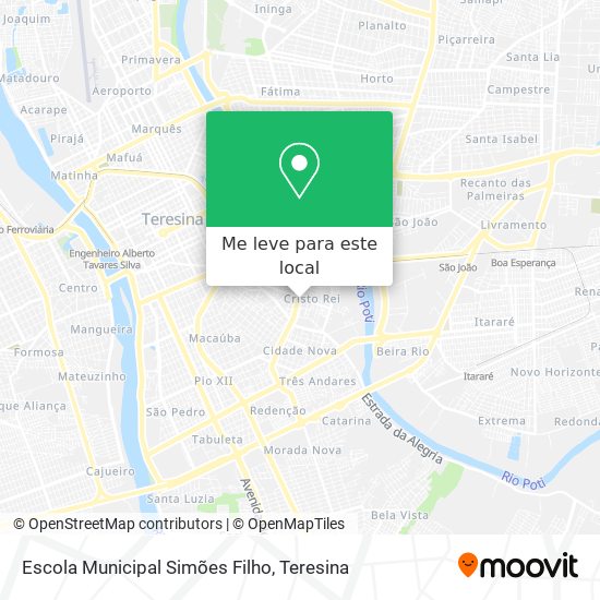 Escola Municipal Simões Filho mapa