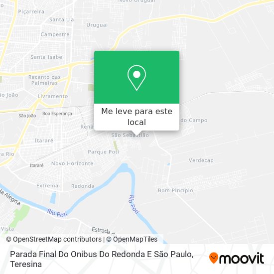 Parada Final Do Onibus Do Redonda E São Paulo mapa