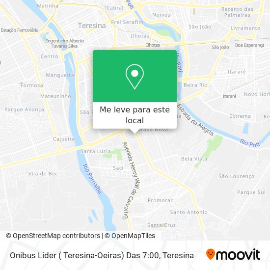 Onibus Lider ( Teresina-Oeiras) Das 7:00 mapa