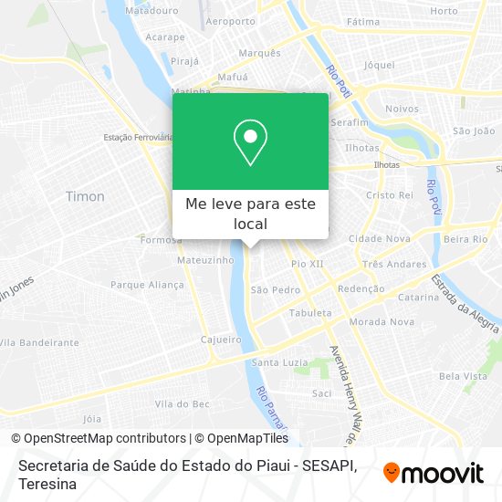 Secretaria de Saúde do Estado do Piaui - SESAPI mapa