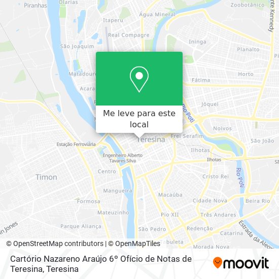 Cartório Nazareno Araújo 6º Ofício de Notas de Teresina mapa