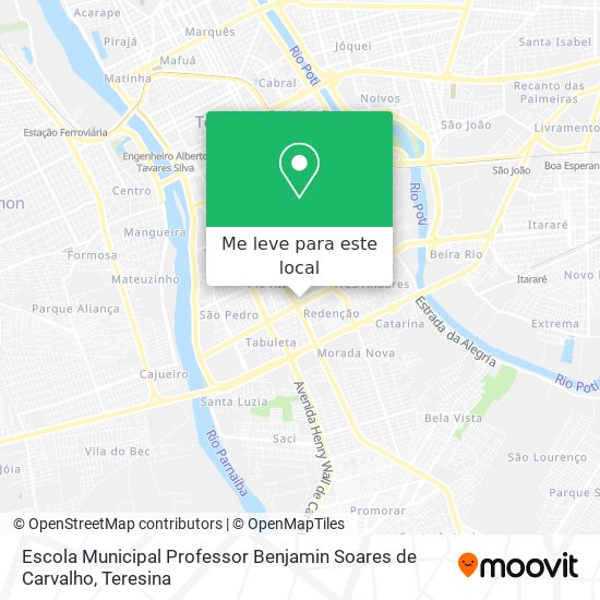 Escola Municipal Professor Benjamin Soares de Carvalho mapa