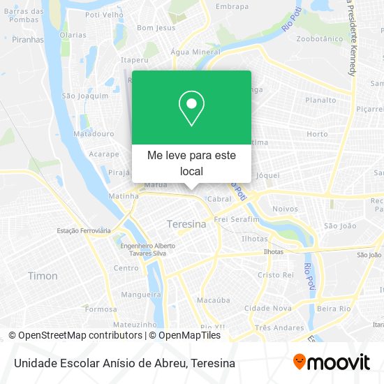 Unidade Escolar Anísio de Abreu mapa