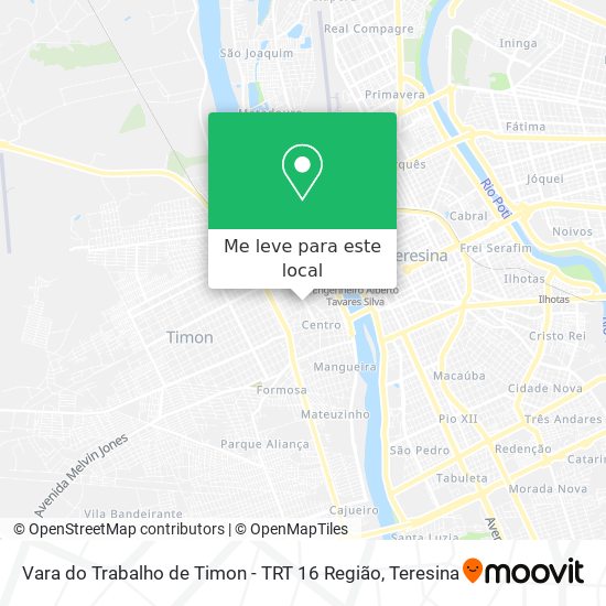 Vara do Trabalho de Timon - TRT 16 Região mapa