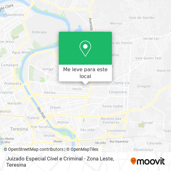 Juizado Especial Cível e Criminal - Zona Leste mapa
