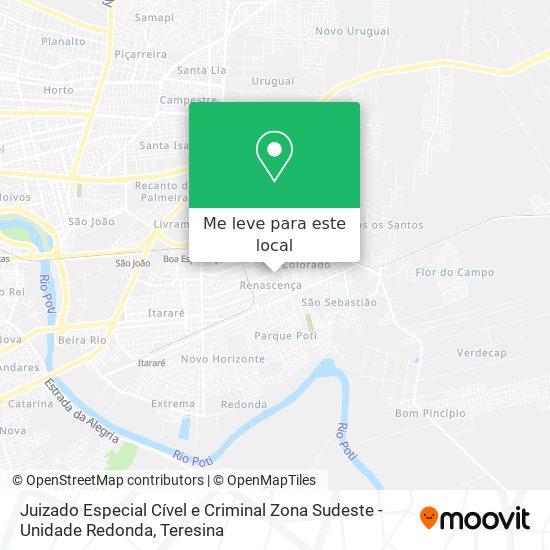 Juizado Especial Cível e Criminal  Zona Sudeste - Unidade Redonda mapa