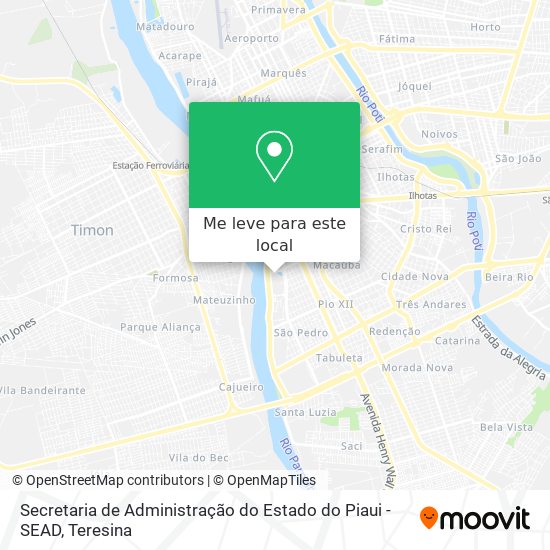 Secretaria de Administração do Estado do Piaui - SEAD mapa