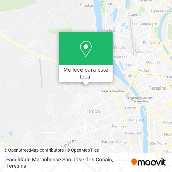Faculdade Maranhense São José dos Cocais mapa