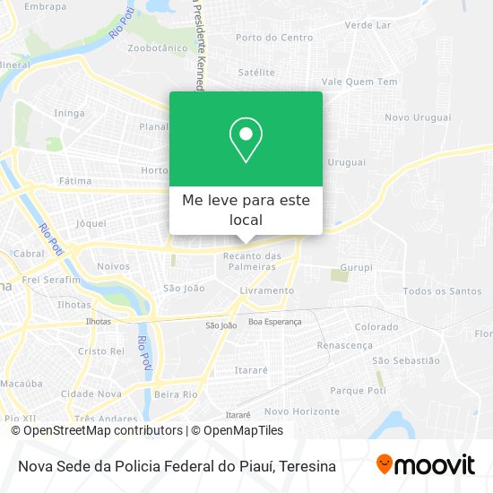 Nova Sede da Policia Federal do Piauí mapa