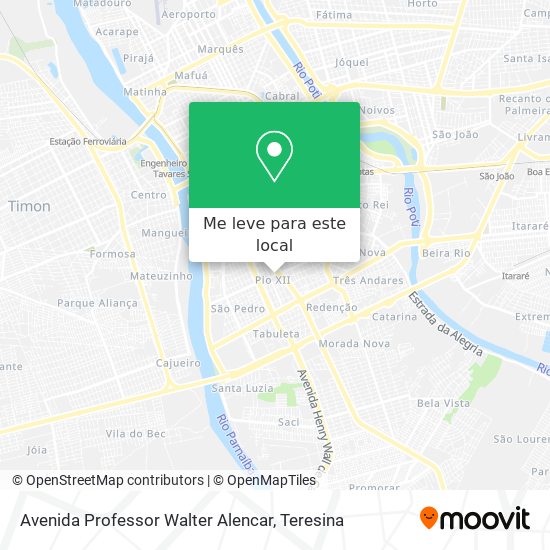 Avenida Professor Walter Alencar mapa
