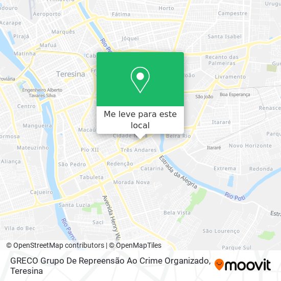 GRECO Grupo De Repreensão Ao Crime Organizado mapa