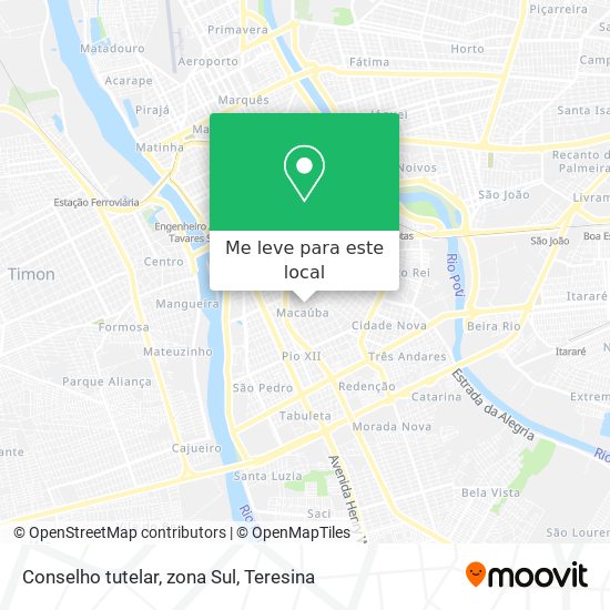 Conselho tutelar, zona Sul mapa
