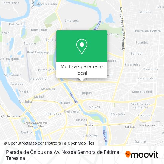 Parada de Ônibus na Av. Nossa Senhora de Fátima mapa