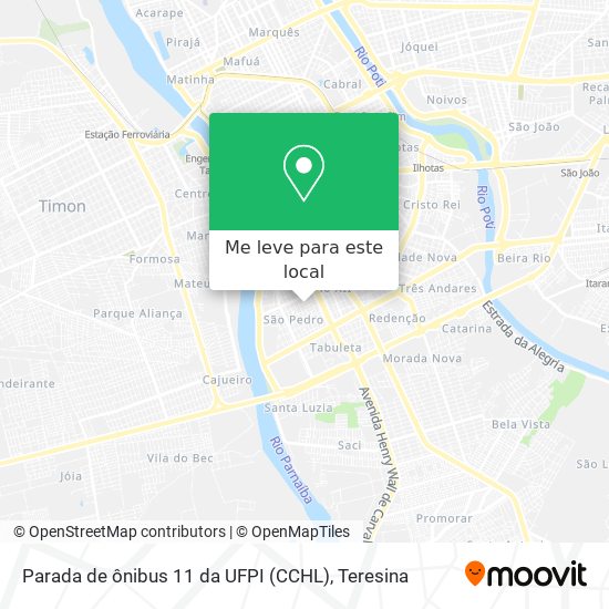 Parada de ônibus 11 da UFPI (CCHL) mapa