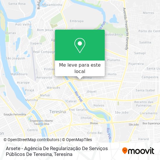 Arsete - Agência De Regularização De Serviços Públicos De Teresina mapa