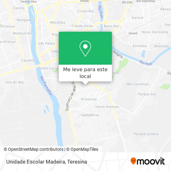 Unidade Escolar Madeira mapa