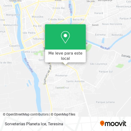 Sorveterias Planeta Ice mapa